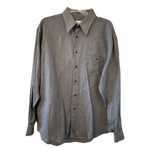 Vintage 1980’s Yves Saint Laurent Men’s Long Sleeve Button Down Shirt Size 16